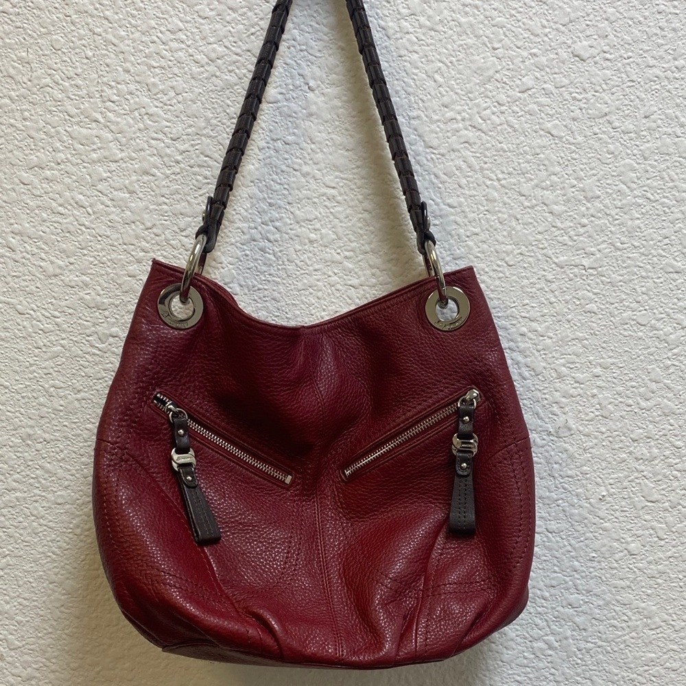 B. Makowsky Hillary II leather hobo bag in burgundy